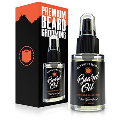 Wild Willies Premium Beard Oil & Conditioner Natural, Organic Ingredients & Essential Oils Promote Fast Beard Growth, Removes Itch & Dandruff – Deep Softener Treatment Restores Moisture – 2 Oz