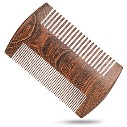 H&S Wooden Beard Grooming & Mustache Comb for Men – Tangle Free Wood Comb for Beard Straightener – Sandal Scented Travel Beard Growth Comb Tool for Hair Care