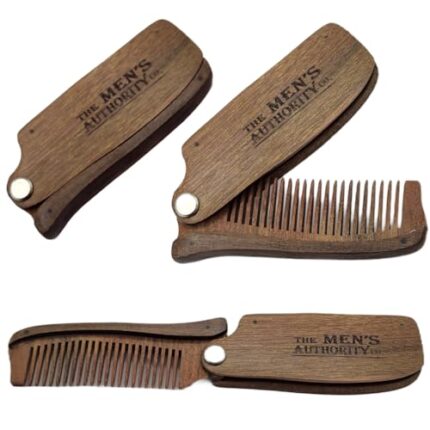 M. A. C. Wood Comb Folding Beard Comb For Men, Hair Folding Wood Comb for Men, Grooming Hair Folding Wooden Comb, Mustache Comb, Beard Styling Handcrafted Beard Hair Folding Comb for Men (Wooden)
