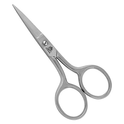 ARSUK Scissors for Moustache, Beard, Nose, Ear, Eyebrow – Men’s Facial Hair Grooming Trimming Cutting – 3.75-inch Stainless Steel (Moustache & Beard Scissors)