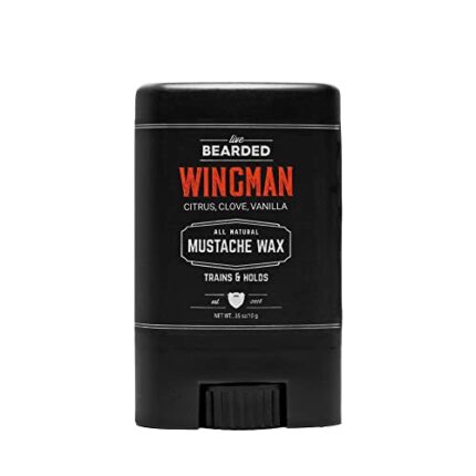 Live Bearded: Mustache Wax – Wingman – 0.35 Oz – Medium Hold – All-Natural Ingredients with Beeswax, Lanolin, Jojoba Oil and Essential Oils for Fragrance – Made in The USA